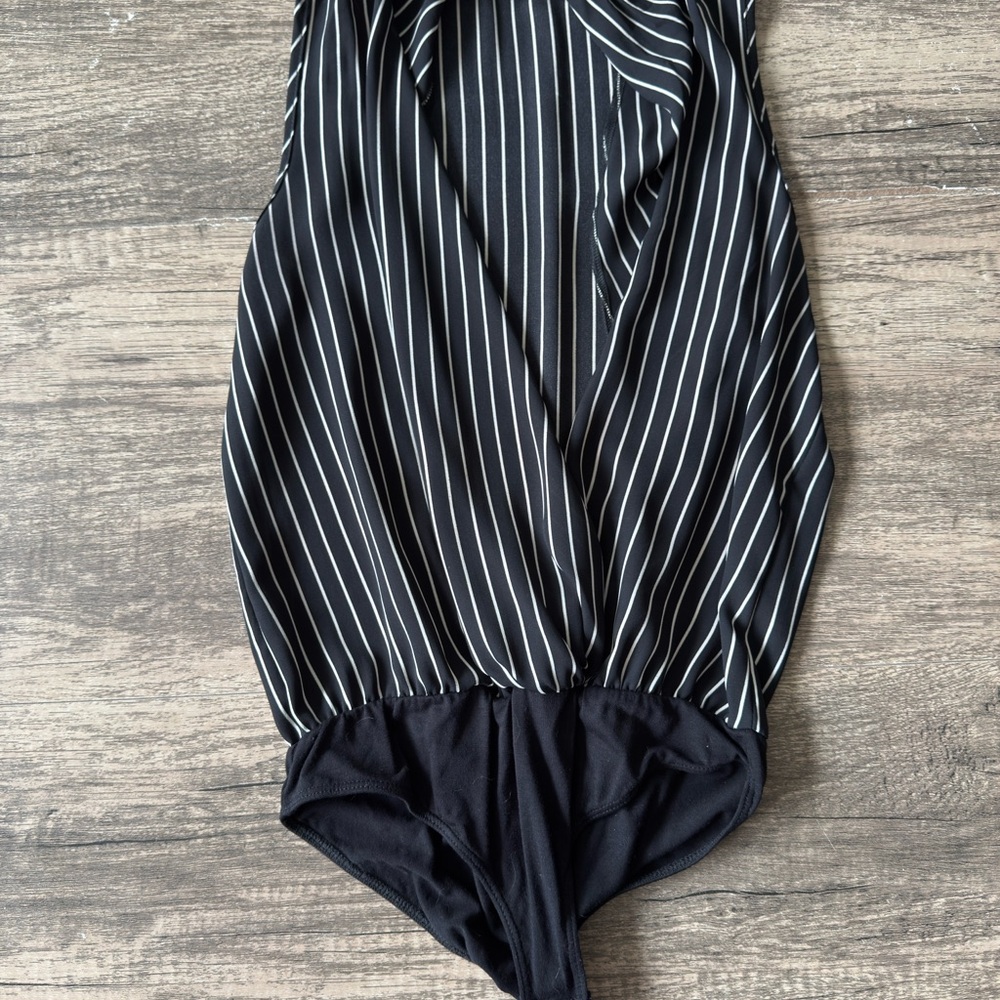 Black and White Striped Bodysuit
